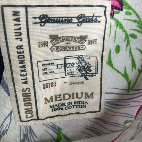 Vintage Alexander Julian  COLOURS M Camp Vacation Hawaiian Flamingo Unisex shirt - Picture 3 of 12